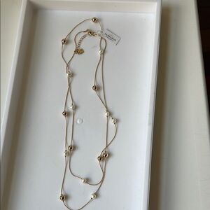 Park Lane Gold and White Pearl Necklace “Cheer”